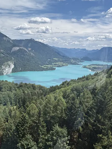 Blick vom Zwölferhorn auf den Wolfgangsee